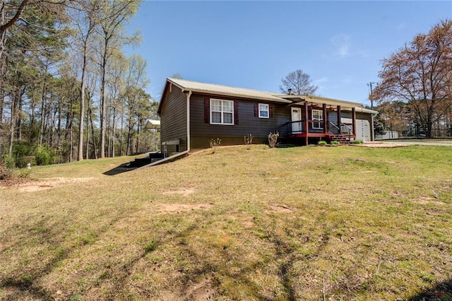 1240 H D Atha Rd, Monroe, GA 30655 - ranch-style house featuring an attached garage, a porch, and a front lawn