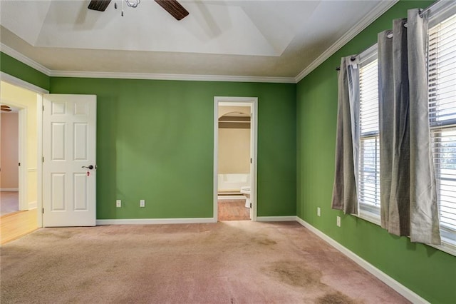 1240 H D Atha Rd, Monroe, GA 30655 - unfurnished bedroom with crown molding, baseboards, carpet, and multiple windows