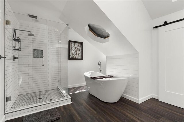 sitting room with dark hardwood / wood-style flooring and ornamental molding