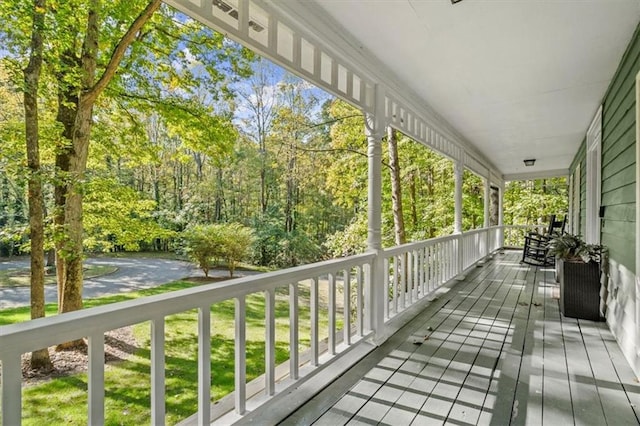 wooden deck with a porch