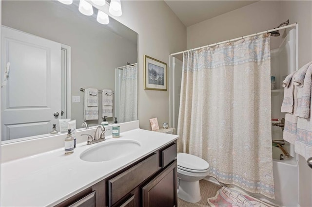 221 Irwell Path, Lawrenceville, GA 30044 - full bath featuring toilet, vanity, and shower / bath combo with shower curtain