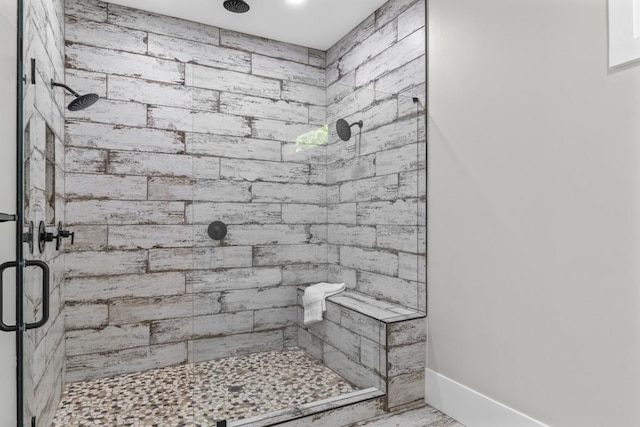 407 Estates View Dr, Acworth, GA 30101 - bathroom with a stall shower and baseboards