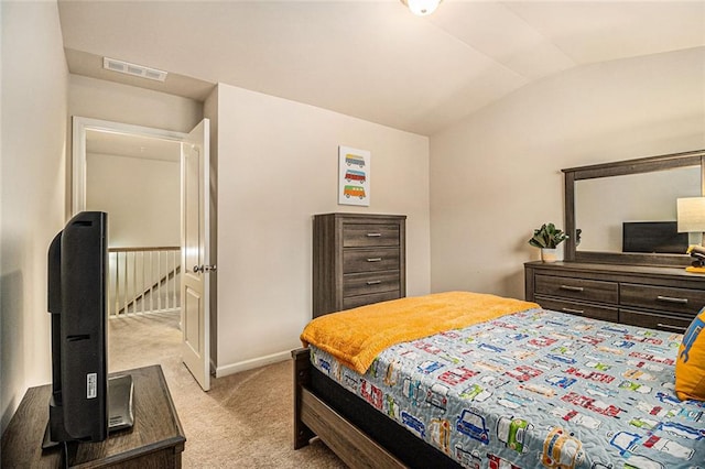 2294 Spicy Pine Ln, Lawrenceville, GA 30044 - bedroom with light carpet, vaulted ceiling, and baseboards