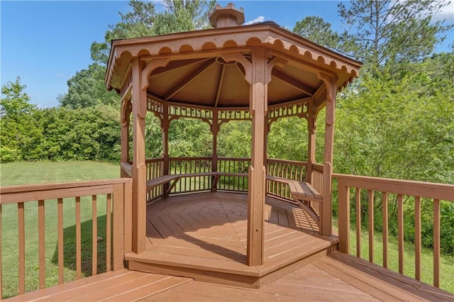 102 Plantation Dr, Lagrange, GA 30277 - wooden terrace with a gazebo and a lawn