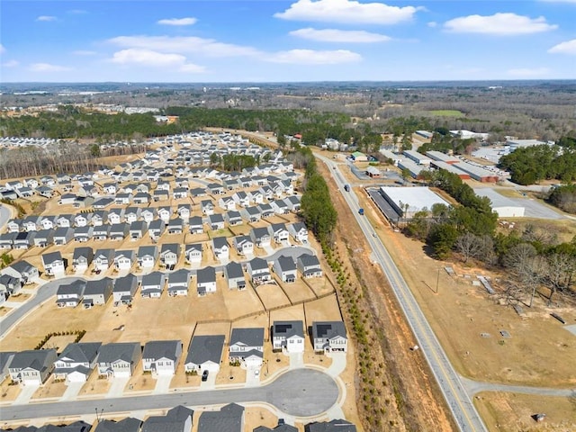 aerial view with a residential view