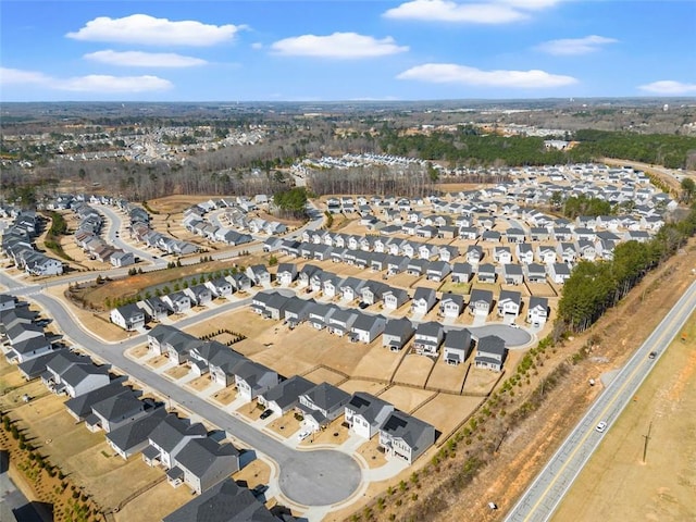 aerial view with a residential view