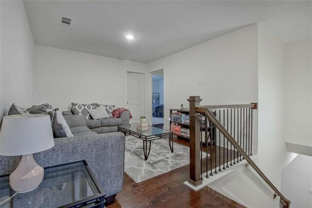 living room with wood-type flooring