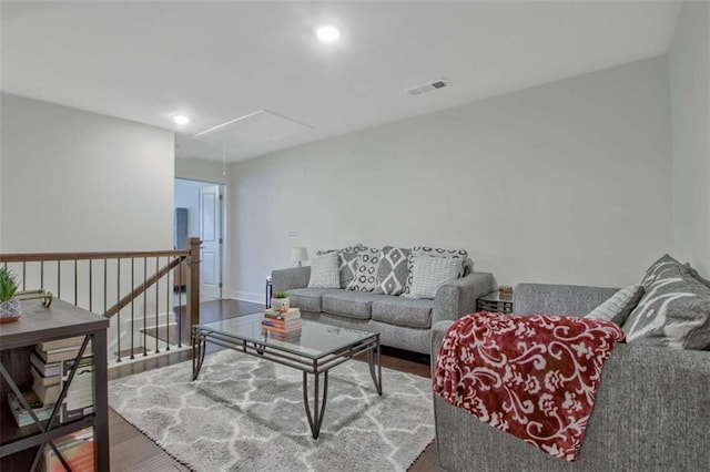 living room featuring hardwood / wood-style floors