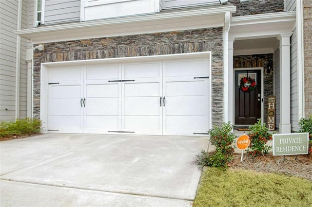 view of garage