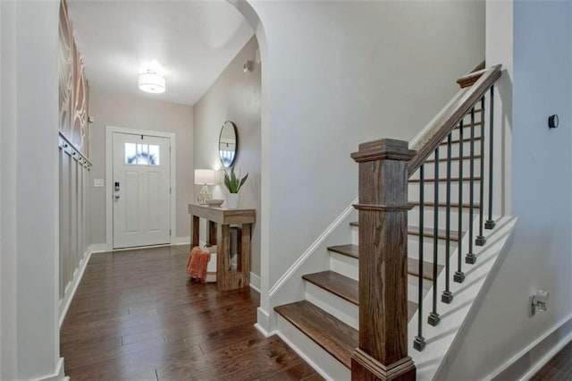 entryway featuring dark hardwood / wood-style flooring