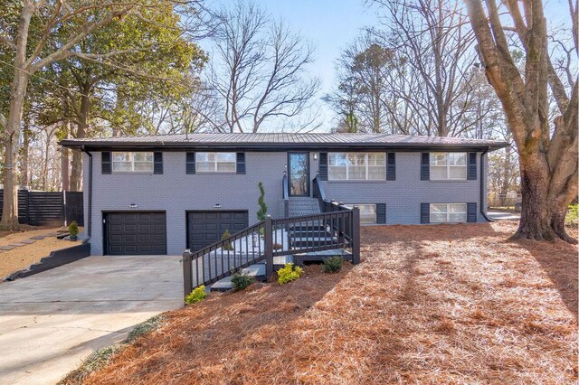 raised ranch with a garage