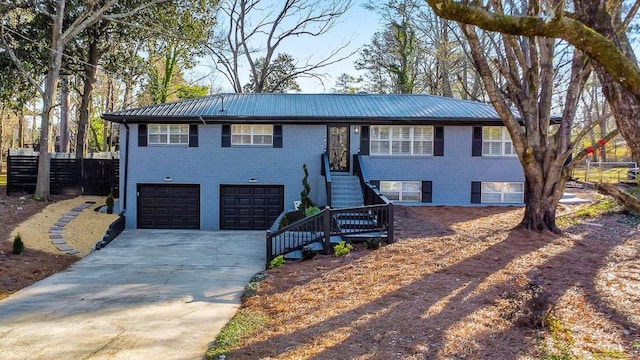 raised ranch with a garage