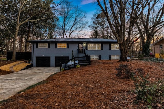 bi-level home with a garage