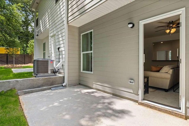 view of patio with central AC