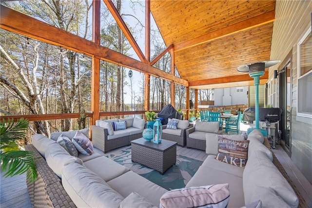 4115 Merritt Dr, Cumming, GA 30041 - sunroom / solarium with plenty of natural light and wood ceiling