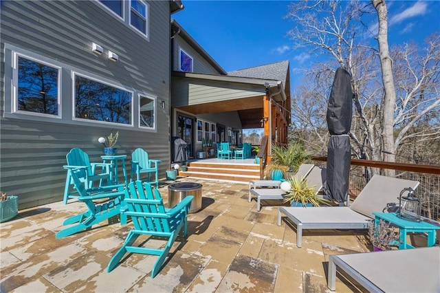 4115 Merritt Dr, Cumming, GA 30041 - view of patio with an outdoor fire pit
