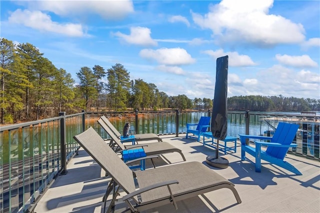 4115 Merritt Dr, Cumming, GA 30041 - view of patio / terrace featuring a water view and a dock