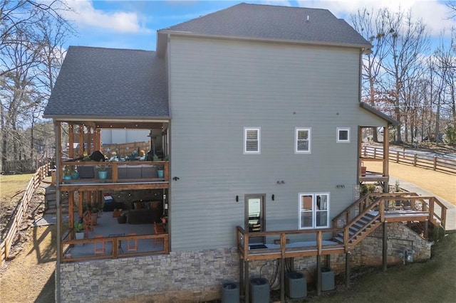 4115 Merritt Dr, Cumming, GA 30041 - back of house featuring a patio and central air condition unit