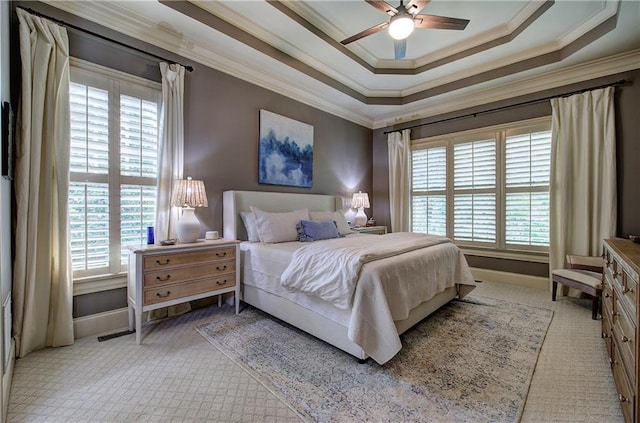 16 Cambridge Way, Cartersville, GA 30121 - bedroom featuring crown molding, a raised ceiling, and ceiling fan