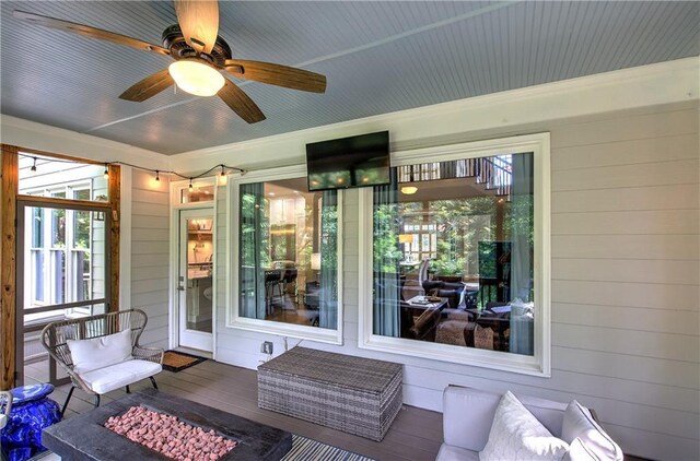16 Cambridge Way, Cartersville, GA 30121 - view of patio featuring a ceiling fan and an outdoor living space