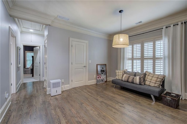 16 Cambridge Way, Cartersville, GA 30121 - sitting room with attic access, wood finished floors, and ornamental molding