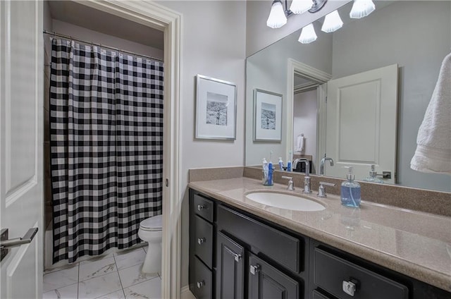 16 Cambridge Way, Cartersville, GA 30121 - full bathroom with marble finish flooring, vanity, and a shower with shower curtain