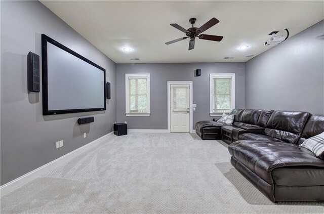 16 Cambridge Way, Cartersville, GA 30121 - cinema room with carpet and a ceiling fan
