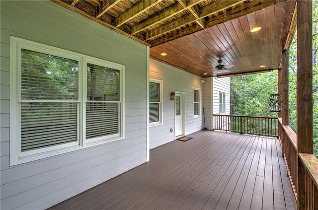 16 Cambridge Way, Cartersville, GA 30121 - wooden deck featuring a ceiling fan