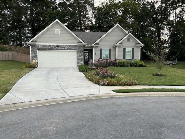 view of front of home with a front yard