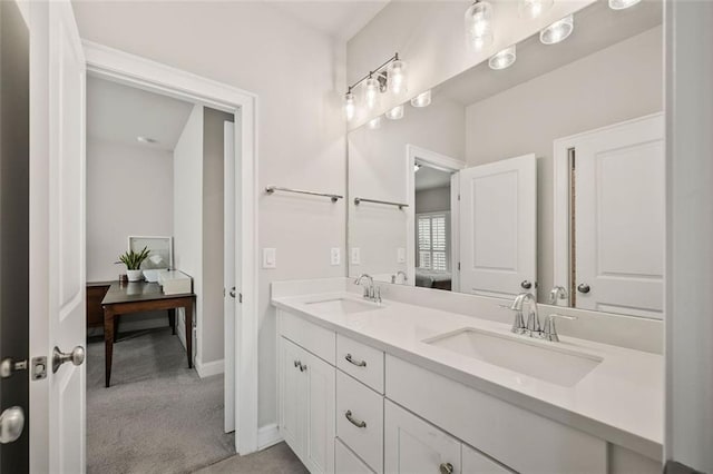 993 Harvest Park Ln, Suwanee, GA 30024 - full bathroom with double vanity and baseboards
