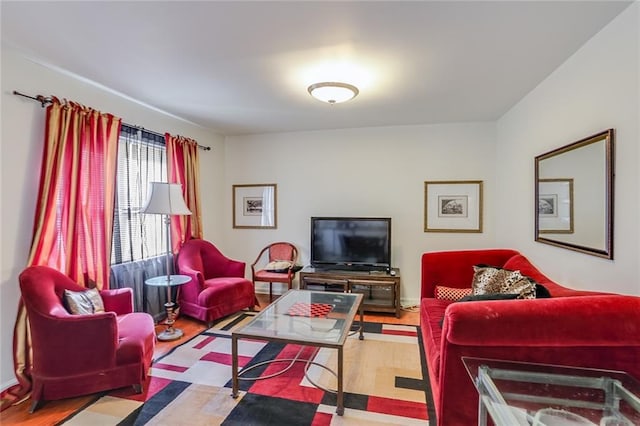 living room featuring light hardwood / wood-style flooring