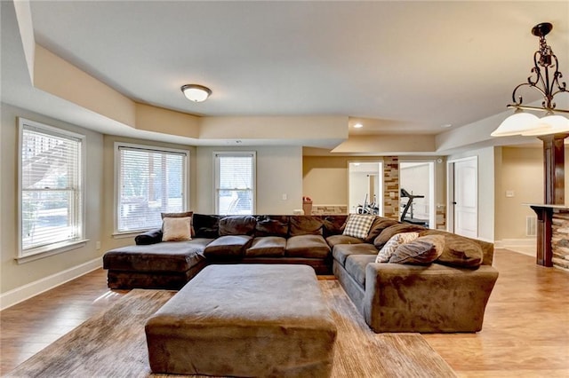 living room featuring hardwood / wood-style flooring