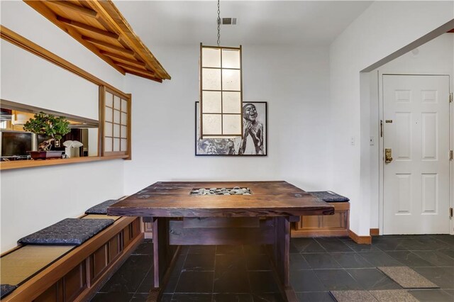 view of unfurnished dining area