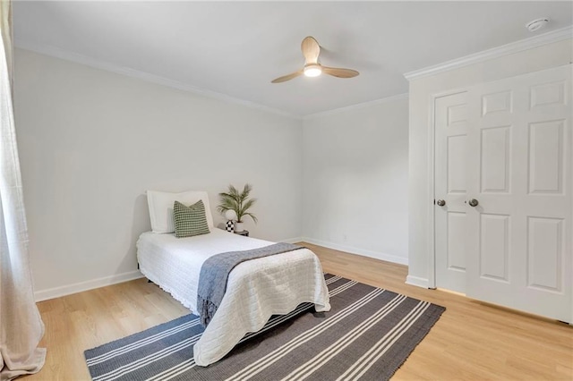 5601 Due W Rd, Powder Springs, GA 30127 - bedroom featuring light wood finished floors, ornamental molding, and ceiling fan