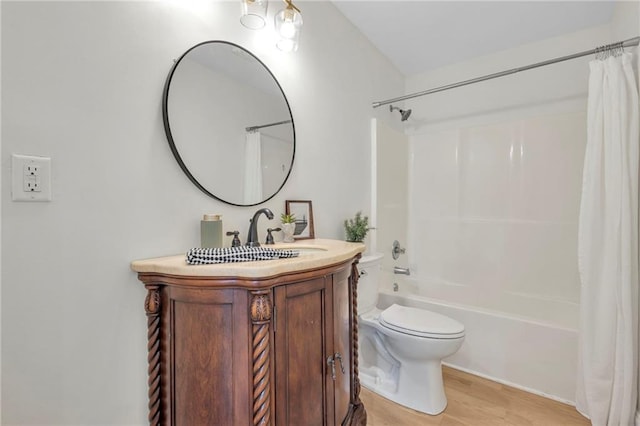 5601 Due W Rd, Powder Springs, GA 30127 - bathroom featuring shower / bath combo, wood finished floors, and vanity