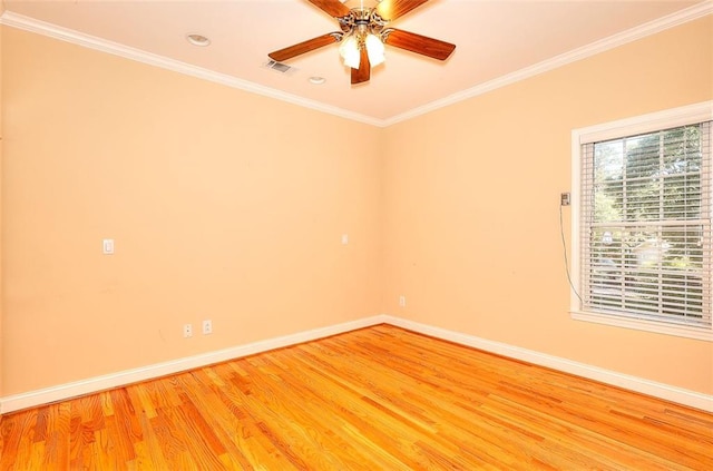 1595 Lake Lucerne Rd SW, Lilburn, GA 30047 - empty room featuring baseboards, light wood finished floors, crown molding, ceiling fan, and recessed lighting
