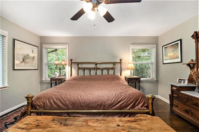 6590 Williamson Dr NE, Atlanta, GA 30328 - bedroom featuring wood finished floors, baseboards, and a ceiling fan