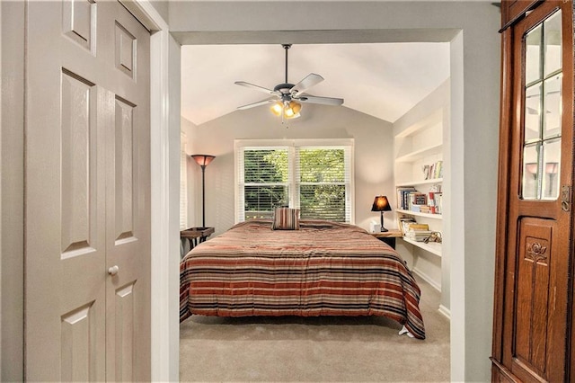 6590 Williamson Dr NE, Atlanta, GA 30328 - bedroom with vaulted ceiling, carpet floors, and a ceiling fan