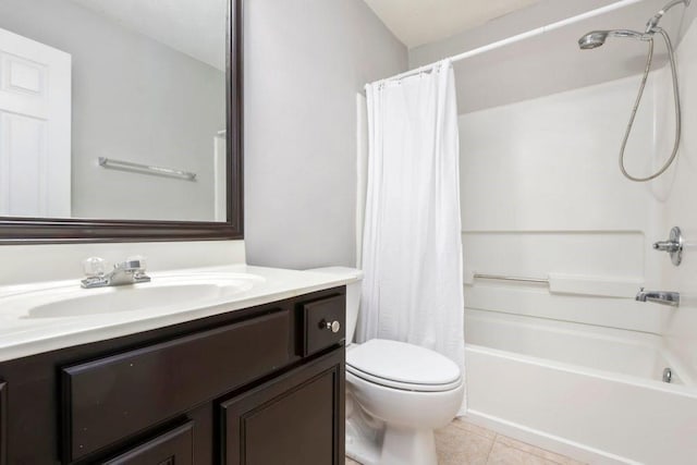 786 Brookside Parc Ln, Avondale Estates, GA 30002 - bathroom with vanity, tile patterned floors, and shower / bath combination with curtain