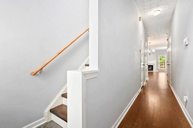 786 Brookside Parc Ln, Avondale Estates, GA 30002 - hallway featuring hardwood / wood-style flooring and stairs