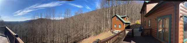 71 Hidden Valley Dr S, Ellijay, GA 30536 - view of side of home featuring a mountain view, a forest view, and faux log siding