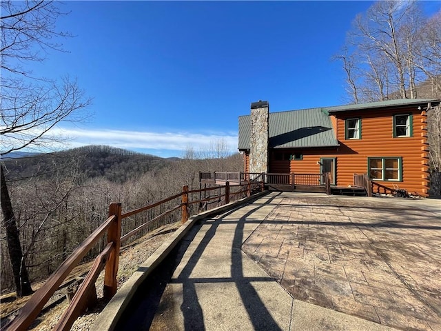 71 Hidden Valley Dr S, Ellijay, GA 30536 - view of patio with a mountain view