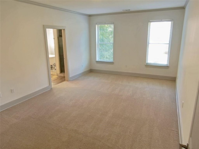 4590 River Stone Trl, Douglasville, GA 30135 - spare room featuring crown molding, light colored carpet, and baseboards