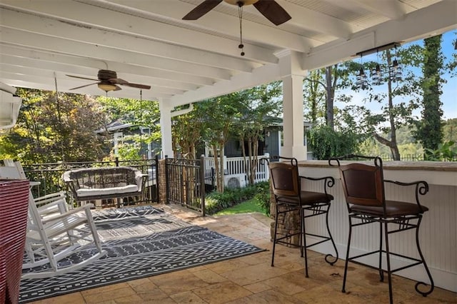 263 Mountainview Cir, Canton, GA 30115 - view of patio / terrace with ceiling fan