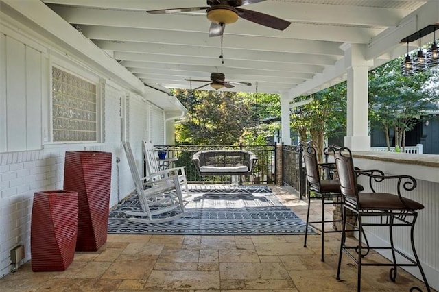 263 Mountainview Cir, Canton, GA 30115 - view of patio with ceiling fan