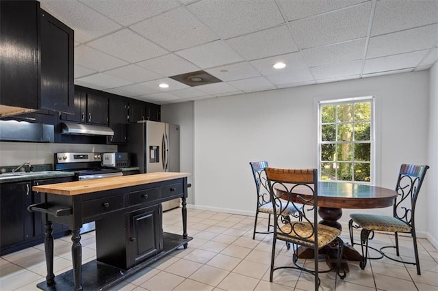 263 Mountainview Cir, Canton, GA 30115 - dining area with light tile patterned floors and a drop ceiling