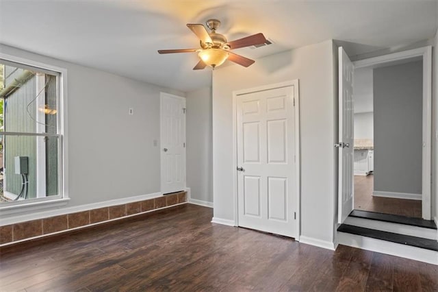 263 Mountainview Cir, Canton, GA 30115 - unfurnished bedroom with wood finished floors and a ceiling fan