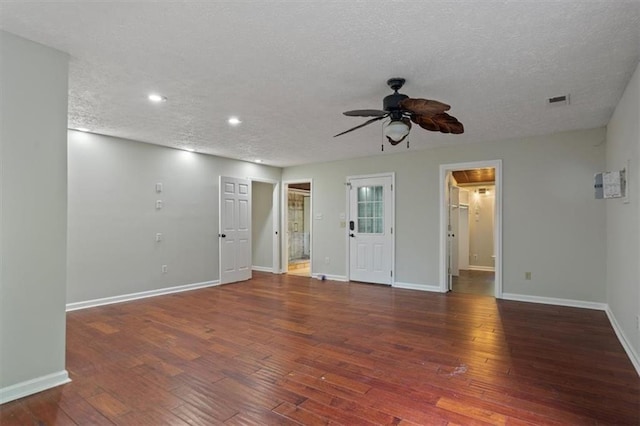 263 Mountainview Cir, Canton, GA 30115 - spare room featuring ceiling fan, wood-type flooring, attic access, a textured ceiling, and recessed lighting
