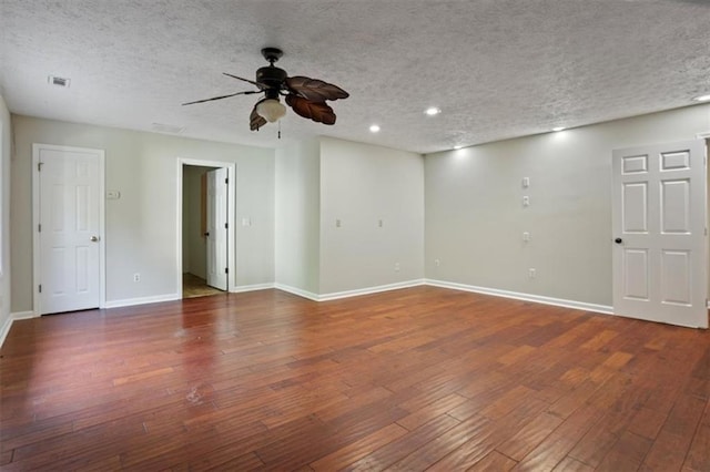 263 Mountainview Cir, Canton, GA 30115 - spare room featuring a ceiling fan, hardwood / wood-style flooring, recessed lighting, and a textured ceiling