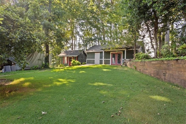 263 Mountainview Cir, Canton, GA 30115 - view of grassy yard featuring french doors